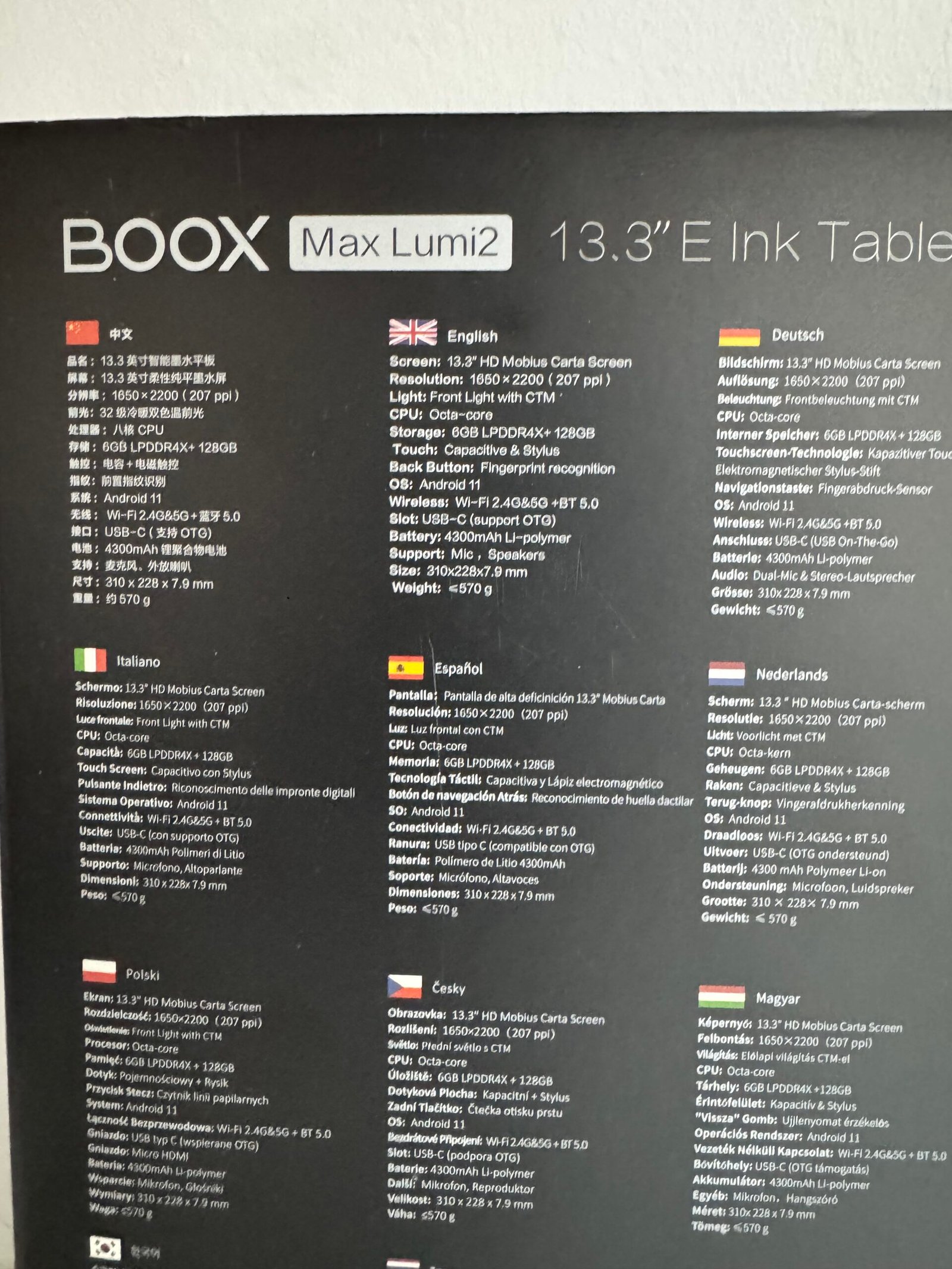 eBook MaxLumi 2, 13,3", Iluminare, 2200x1650/207PPI, Octa, 6GB/128GB, 4300mAh, Negru - Imagine 5